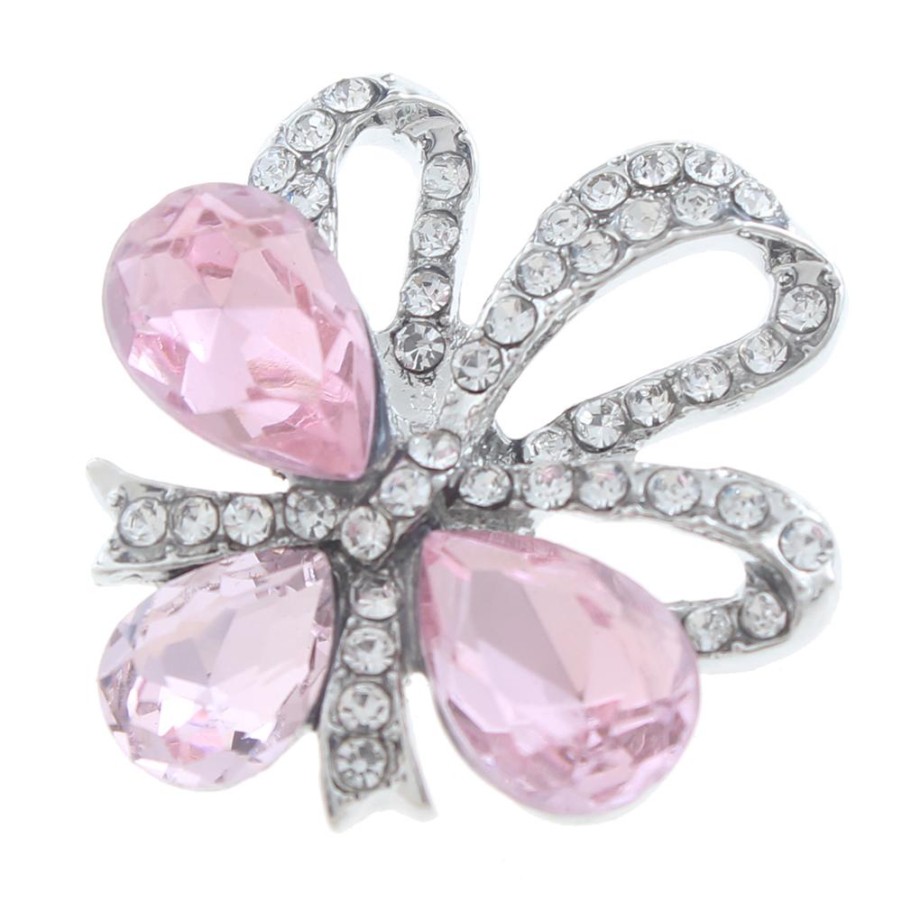 20mm Snap Button plated sliver with rhinestone