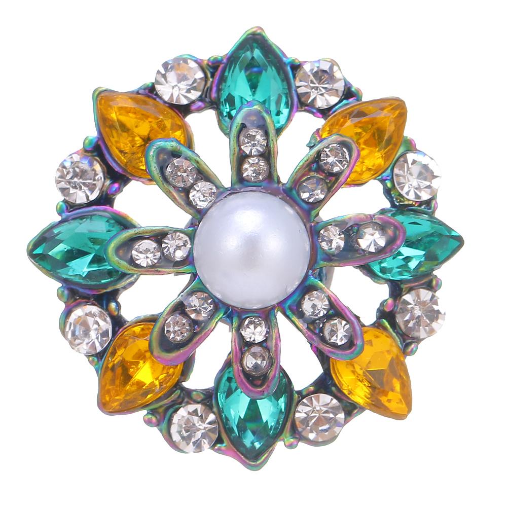 20MM design snap colorful alloy plated with rhinestones snaps jewerly