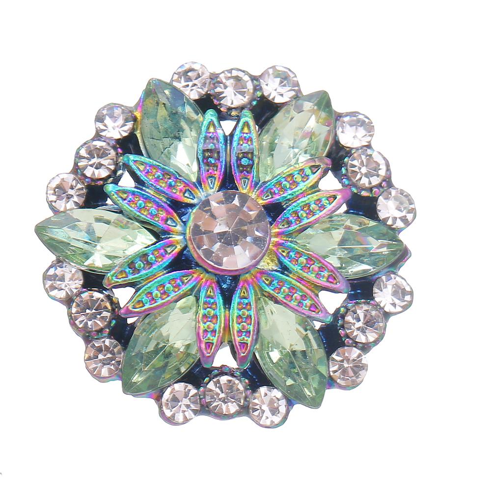 20MM design snap colorful alloy plated with rhinestones snaps jewerly