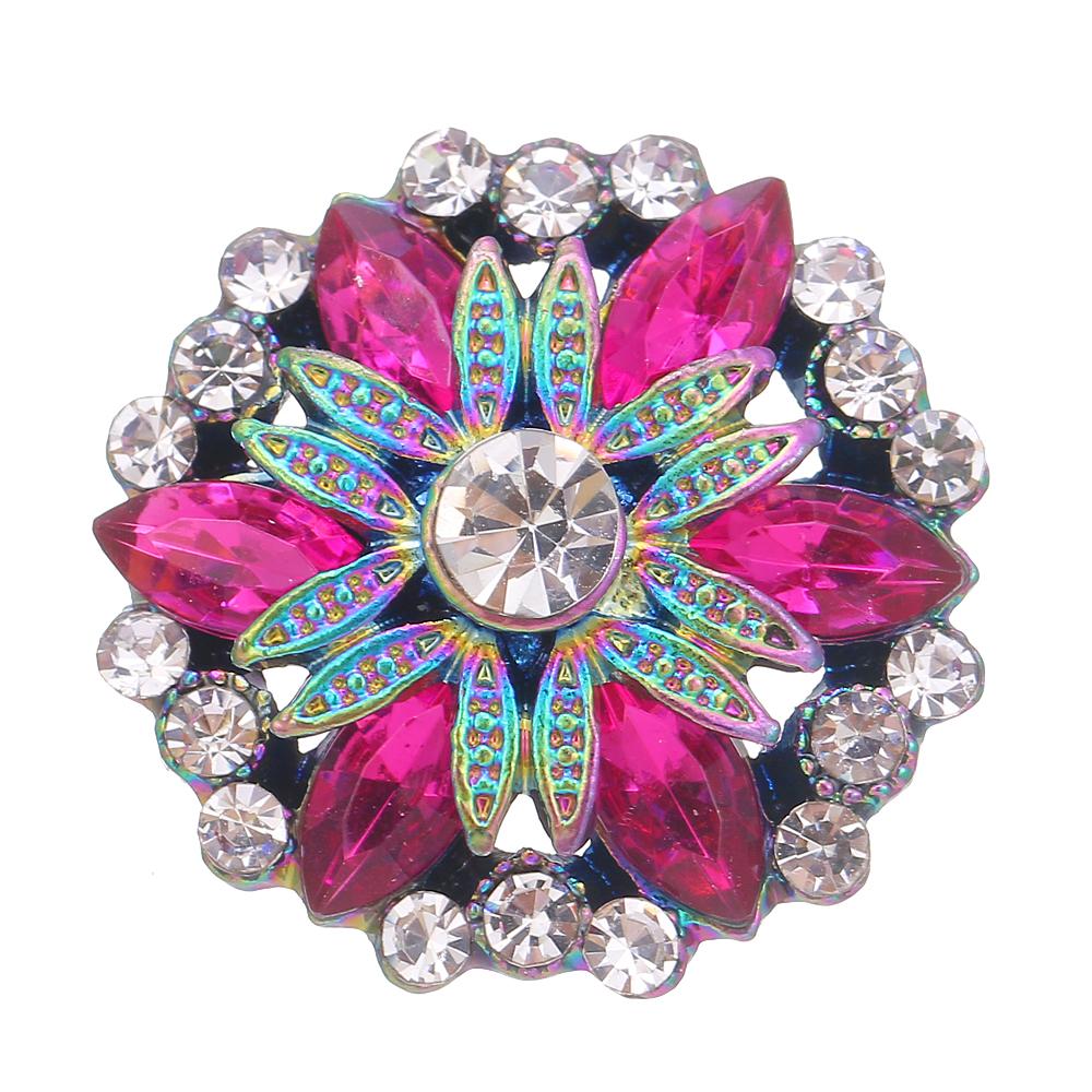 20MM design snap colorful alloy plated with rhinestones snaps jewerly