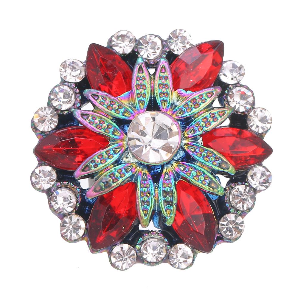 20MM design snap colorful alloy plated with rhinestones snaps jewerly