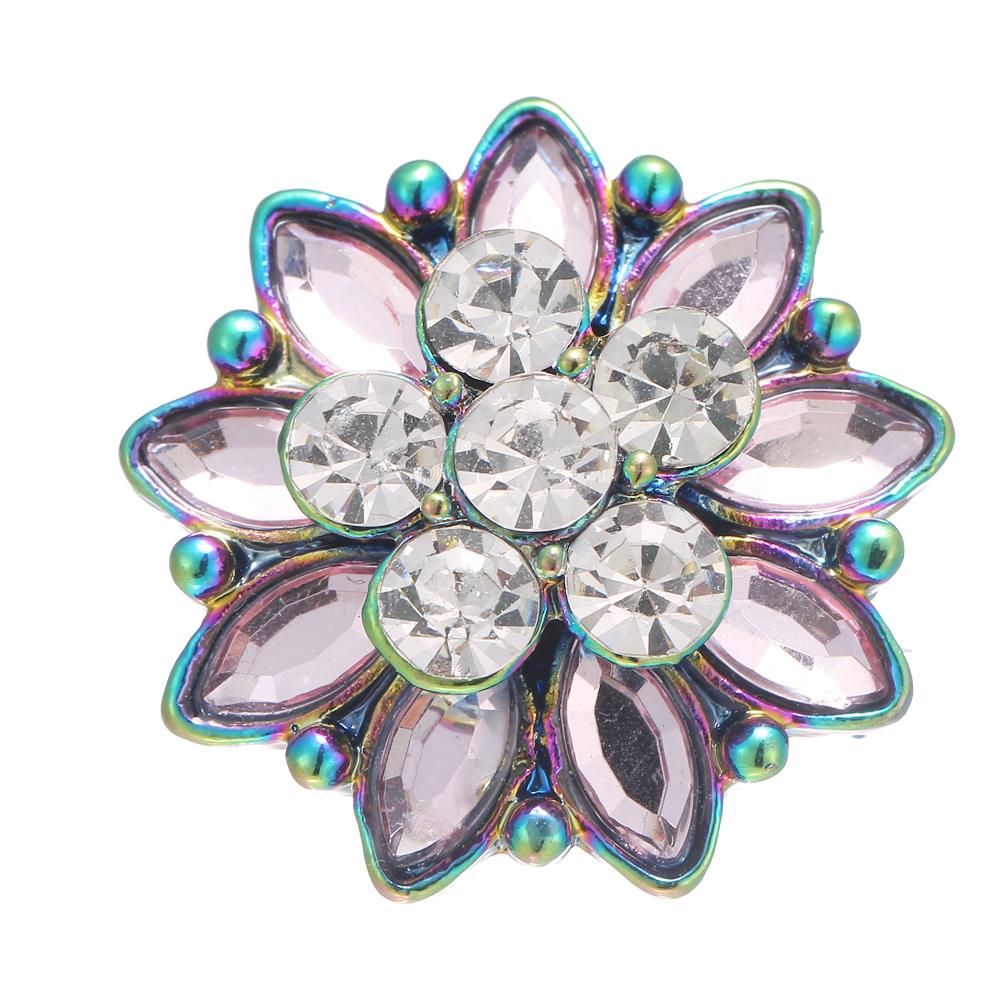 20MM design snap colorful alloy plated with rhinestones snaps jewerly