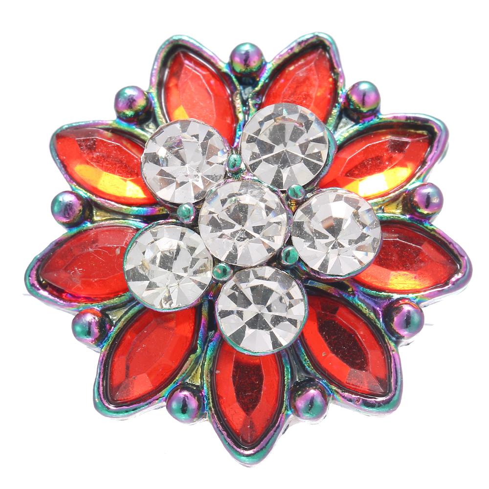 20MM design snap colorful alloy plated with rhinestones snaps jewerly