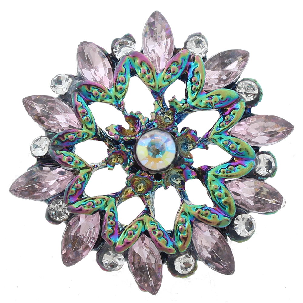 20MM design snap colorful alloy plated with rhinestones snaps jewerly