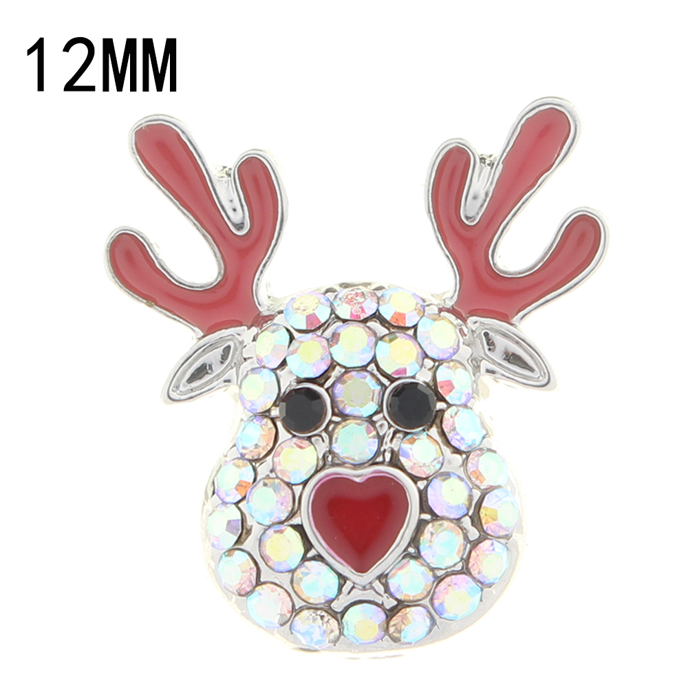 12mm Elk Snap Button plated sliver with enamel