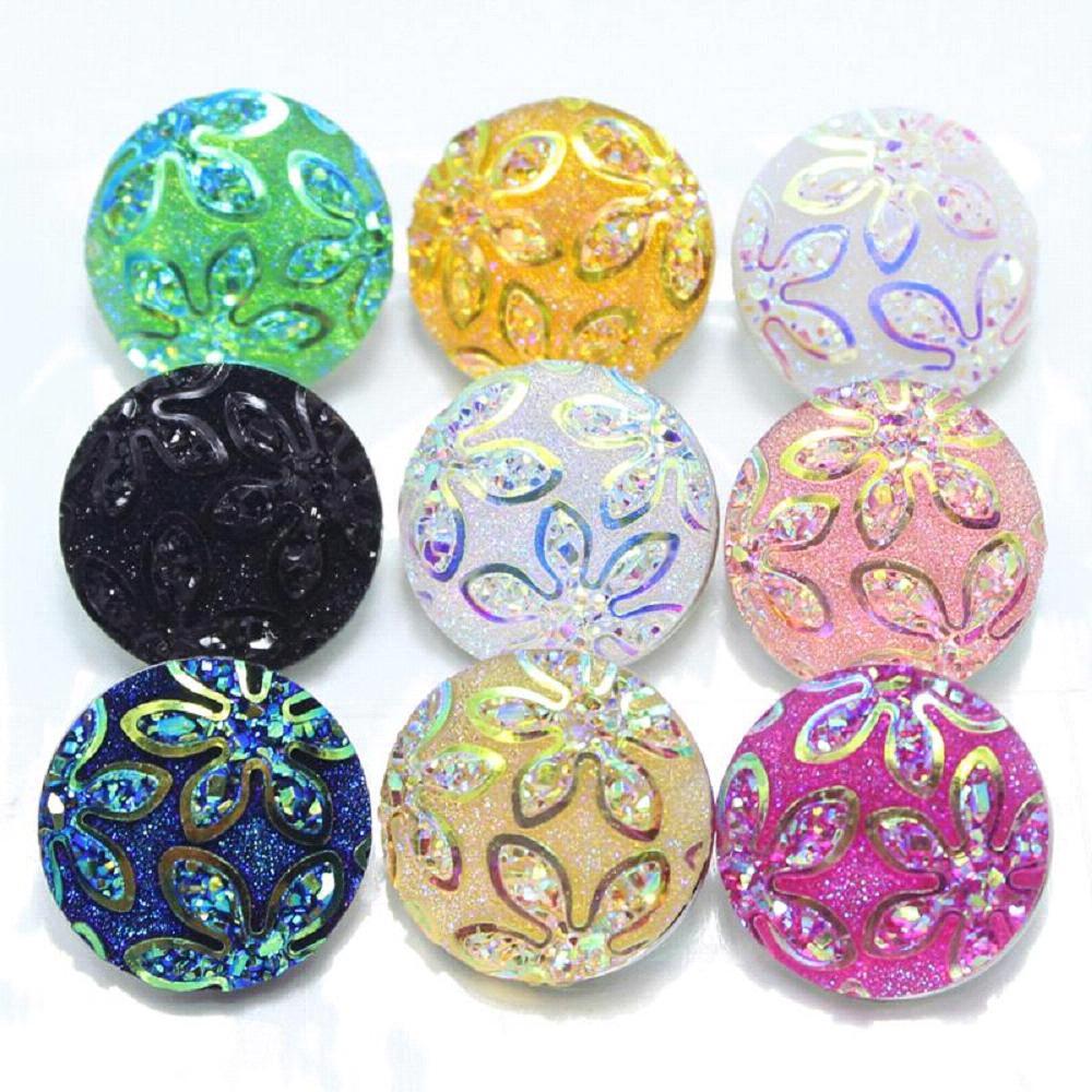10pcs/lot Mixed Various colors of the Bauhinia flower resin snaps buttons fit 18mm Ginger buttons bracelets and snaps necklace