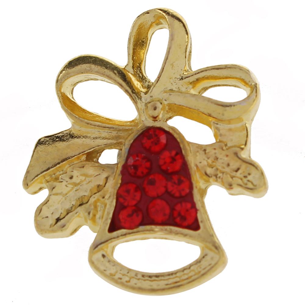 Merry Christmas Red Rhinestones Christmas bells snaps jewelry