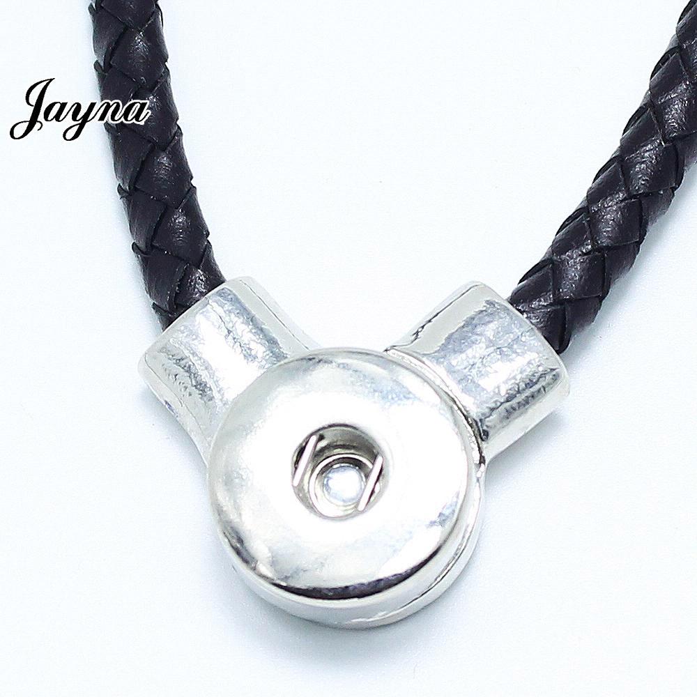 High Quality Braided Leather metal snap Necklaces fit 18/20mm snap buttons jewelry