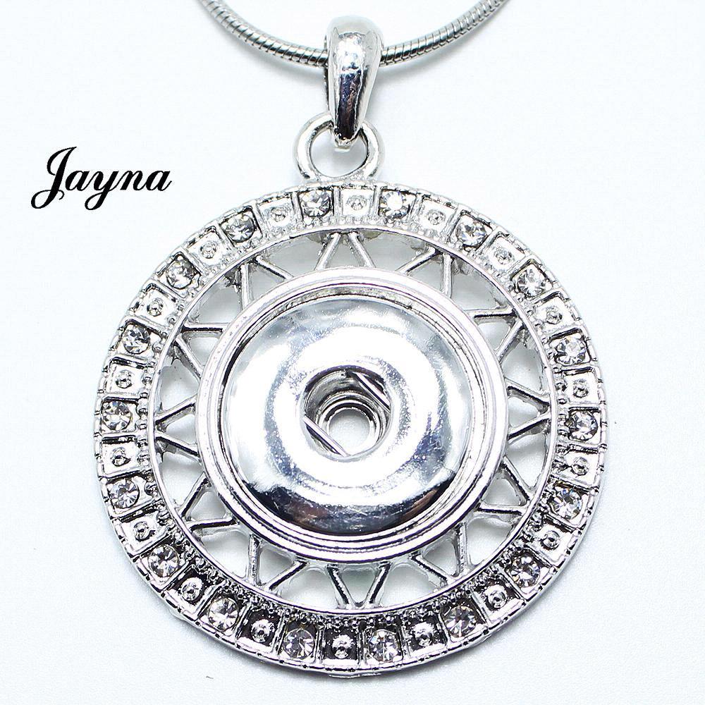 High Quality flower white Rhinestone metal snap Pendant fit 18/20mm snap buttons jewelry