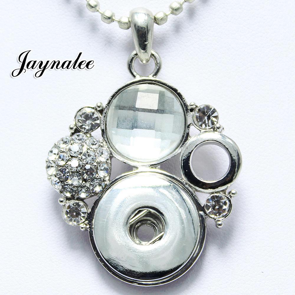 High Quality flower white Rhinestone metal snap Pendant fit 18/20mm snap buttons jewelry