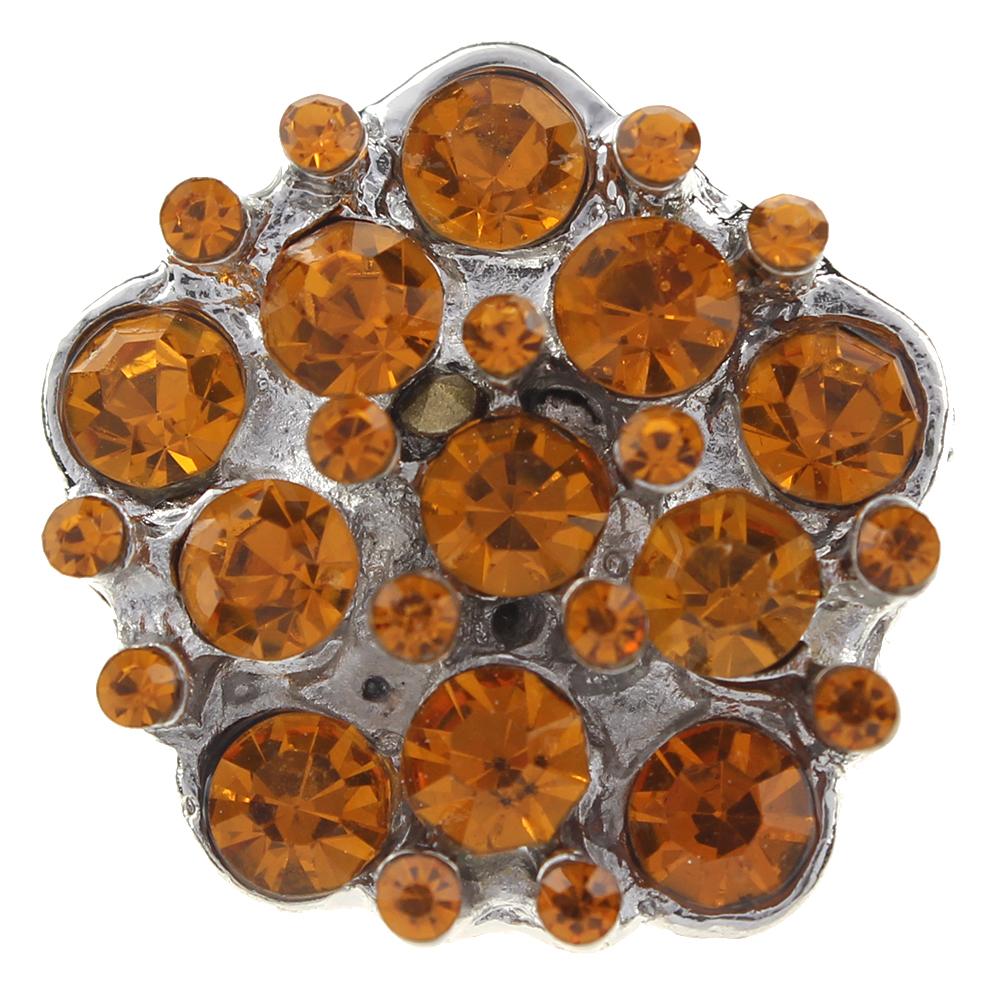 Five-sided yellow  rhinestone snaps