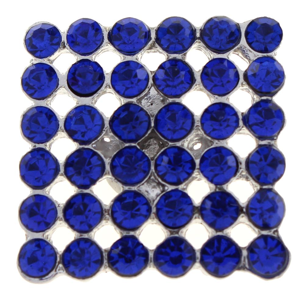 Polygon 20mm blue rhinestone metal snaps