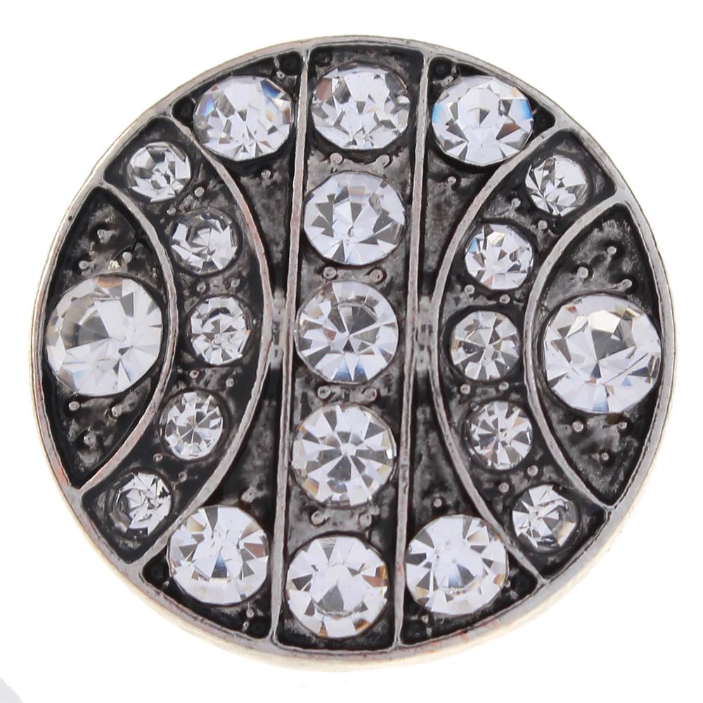 20mm clear rhinestone basketball metal snaps