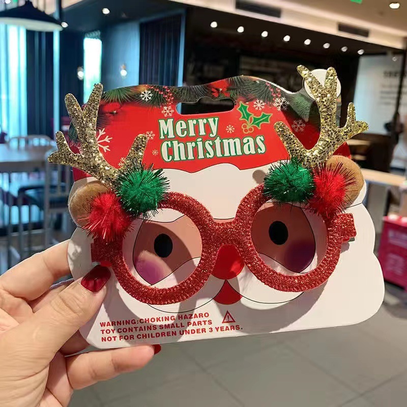 Christmas Glasses Frame Party Decoration Supplies