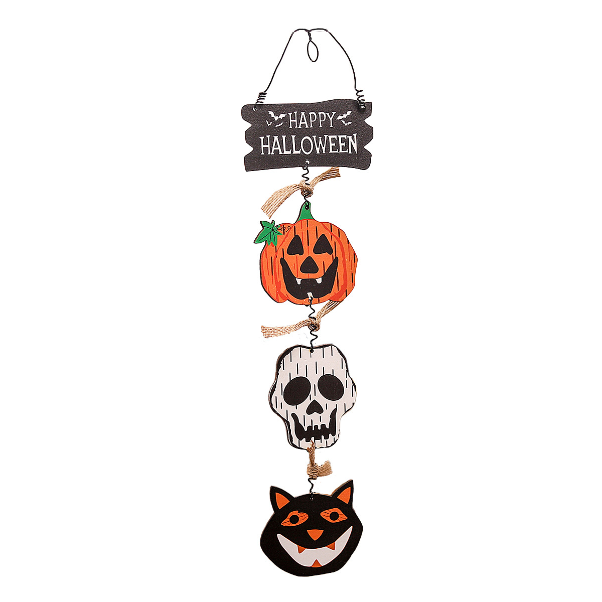 Halloween Decorations New Wooden Door Hanging Pumpkin Ghost Ornament Creative Ornament Cross-border Wholesale