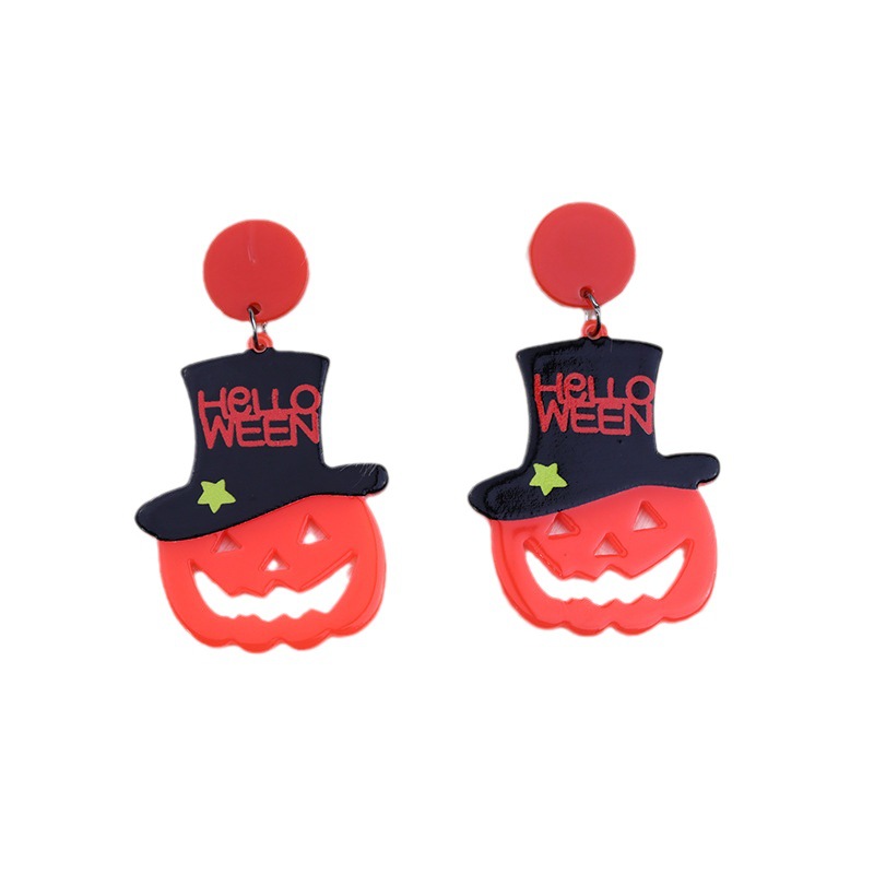 Halloween Hat Pumpkin Bottle Ghost Earrings