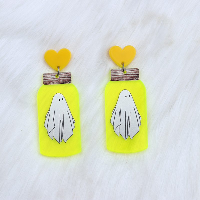 Halloween Hat Pumpkin Bottle Ghost Earrings