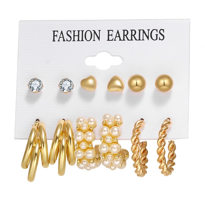 Retro metal punk earring set