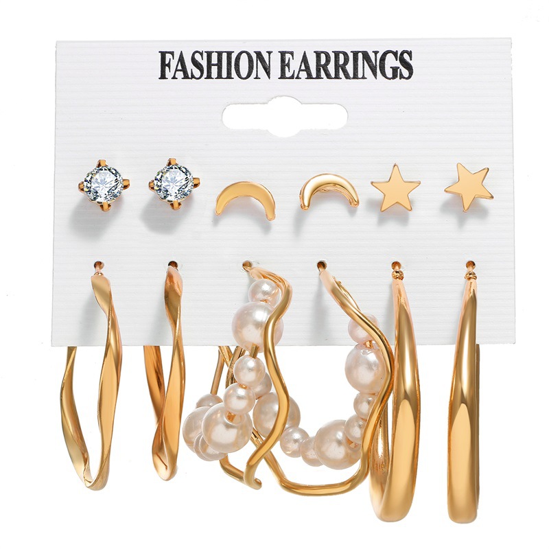 Retro metal punk earring set