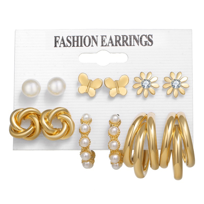 Retro metal punk earring set