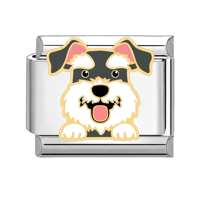 9mm Dog Italian Modular  Nomination Composable Bracelet Stainless Steel