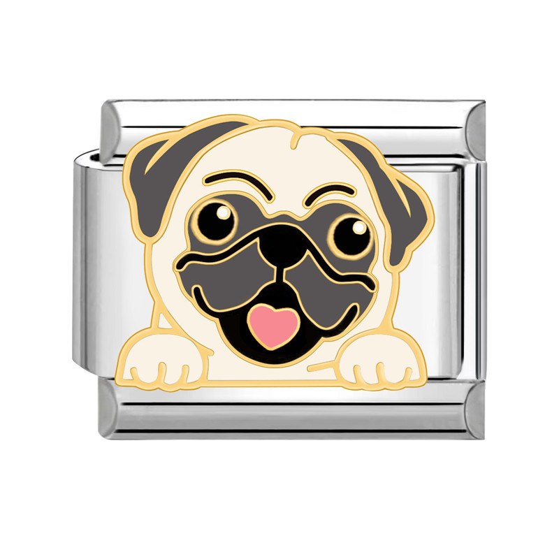 9mm Dog Italian Modular  Nomination Composable Bracelet Stainless Steel