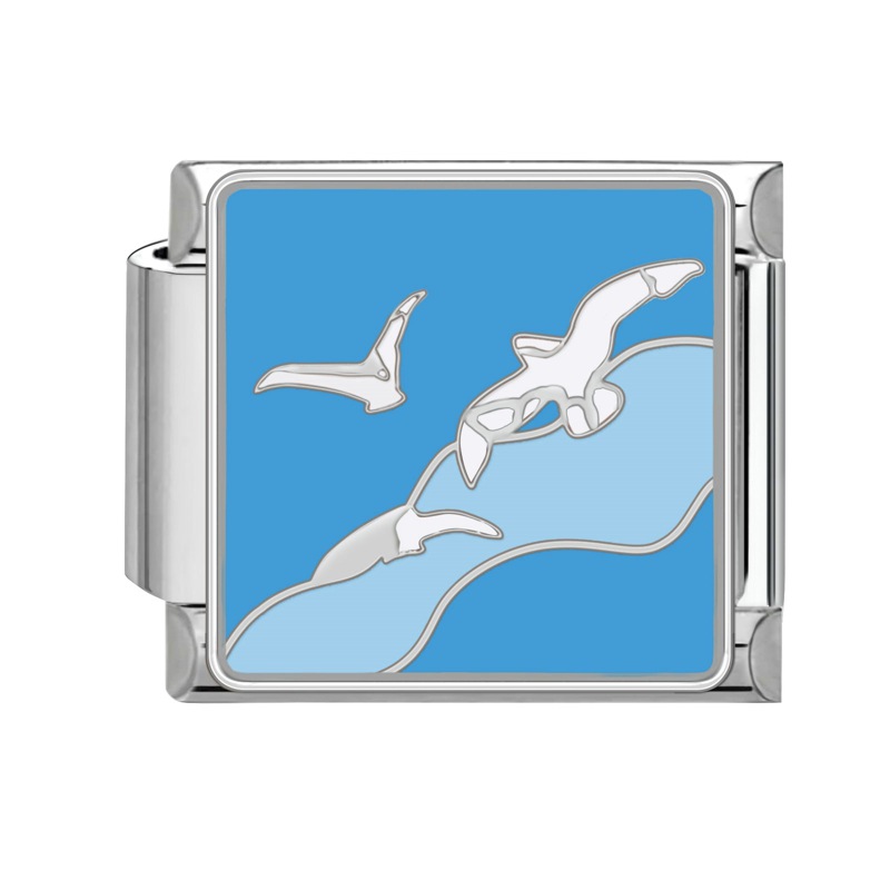 9mm Ocean Italian Modular  Nomination Composable Bracelet Stainless Steel
