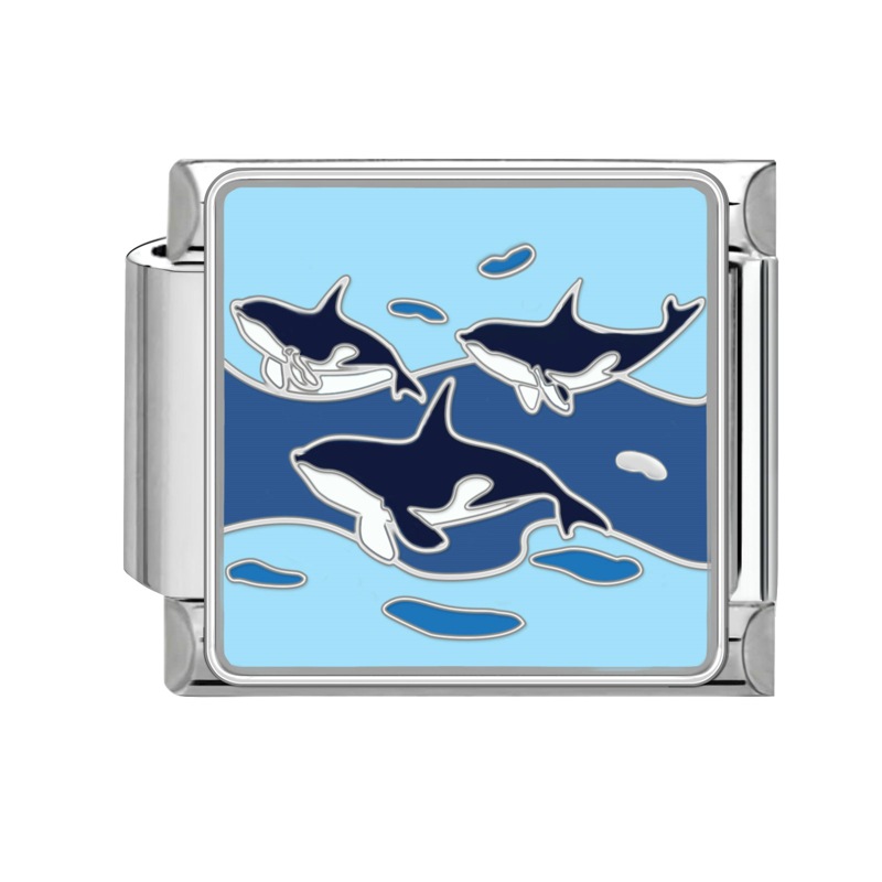 9mm Ocean Italian Modular  Nomination Composable Bracelet Stainless Steel