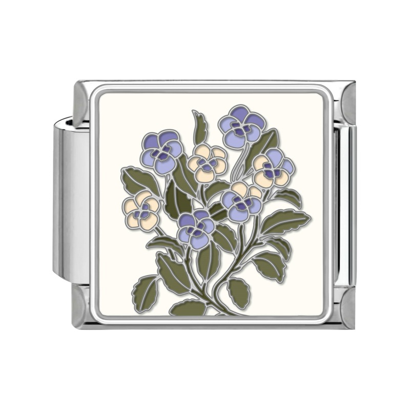 9mm Flower Italian Modular  Nomination Composable Bracelet Stainless Steel