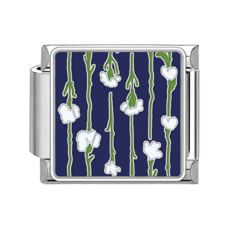9mm Flower Italian Modular  Nomination Composable Bracelet Stainless Steel
