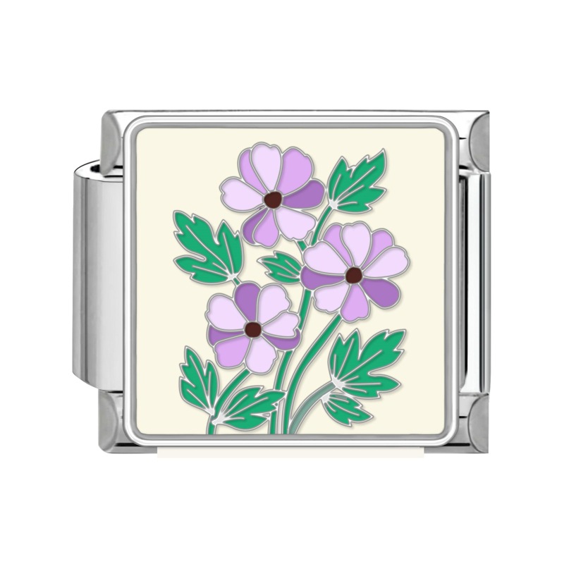 9mm Flower Italian Modular  Nomination Composable Bracelet Stainless Steel