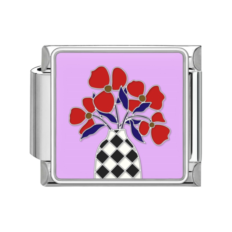 9mm Flower Italian Modular  Nomination Composable Bracelet Stainless Steel
