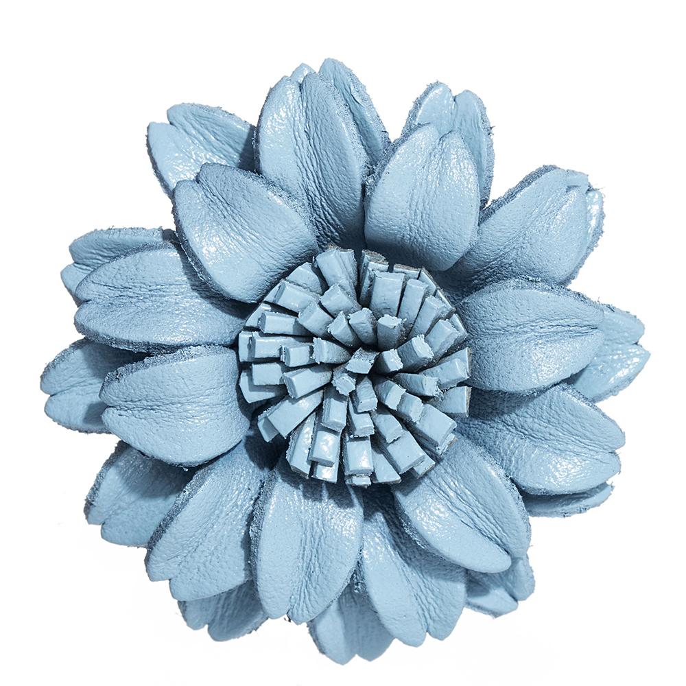 hand made real genuine leather flower brooch