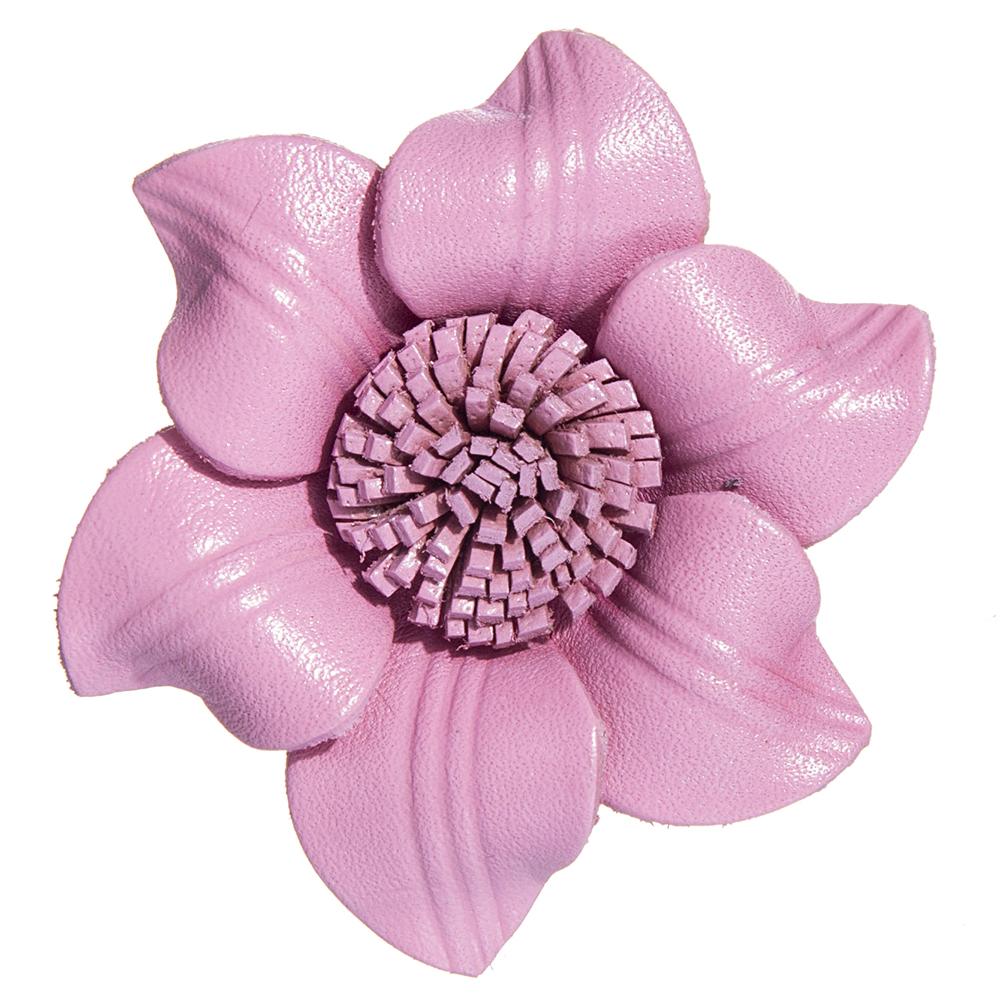 hand made real genuine leather flower brooch