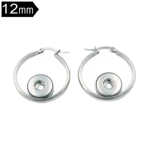 12mm Mini stainless steel snaps Earrings