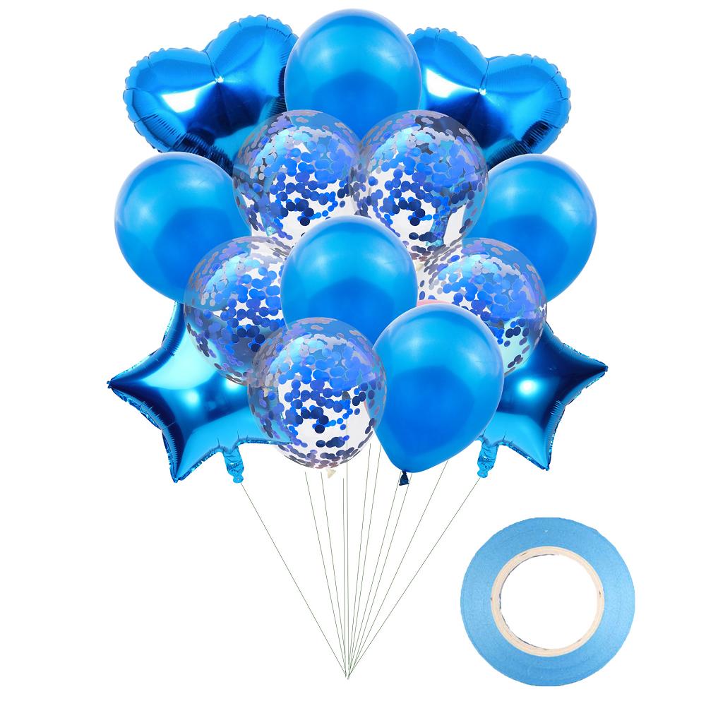 Pentagram love heart foil balloon set for Birthday Wedding party