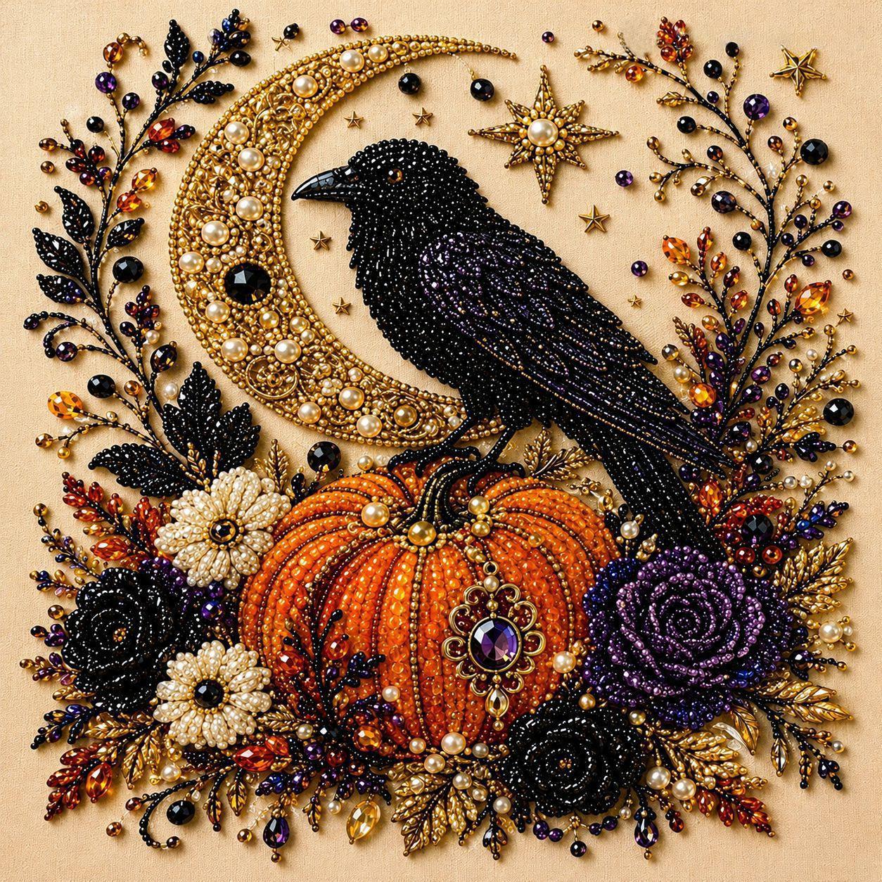 20*20cm Halloween Ghost Pearl Art DIY Kit, Pearl Art DIY Kit Set, Ghost Theme Design, DIY Creative Activity, Art Craft Kit with Pearl Beads, Handmade Craft Project for Adults