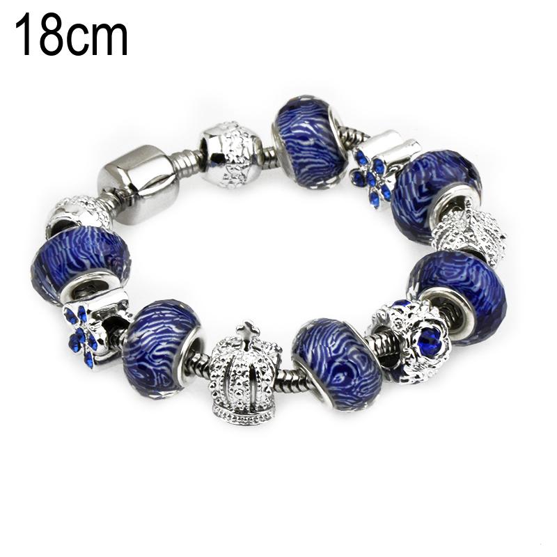 18 CM European Beads Stainless steel bracelets with Alloy beads