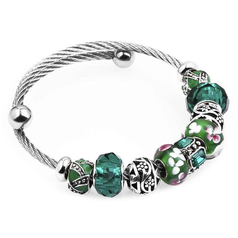 Adjustable Stainless steel European Beads Bracelets