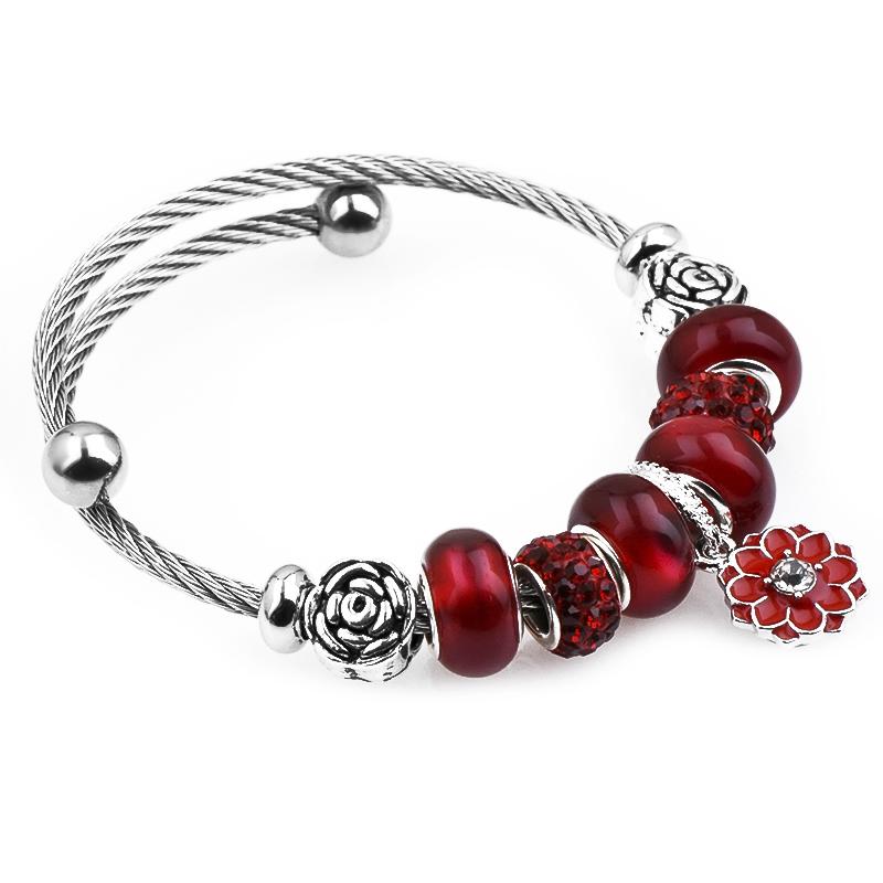 Adjustable Stainless steel European Beads Bracelets