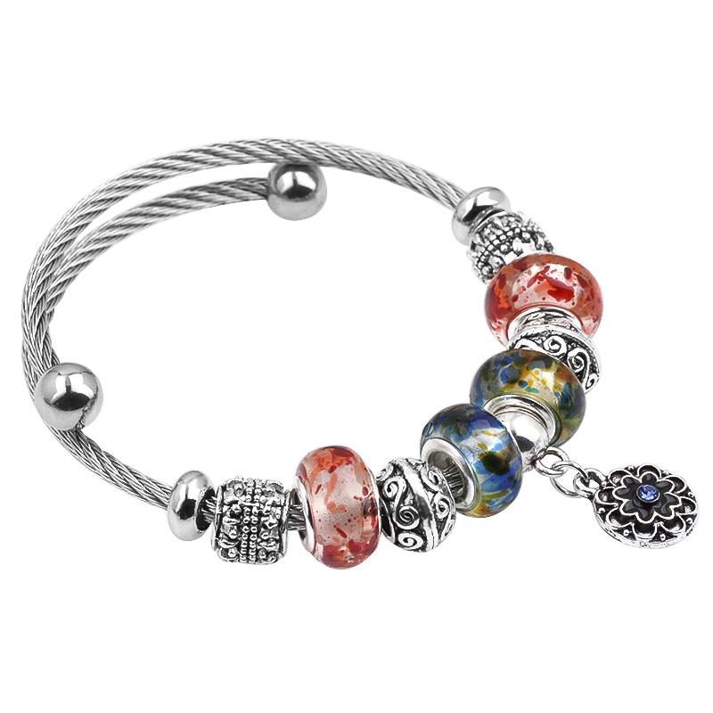 Adjustable Stainless steel European Beads Bracelets