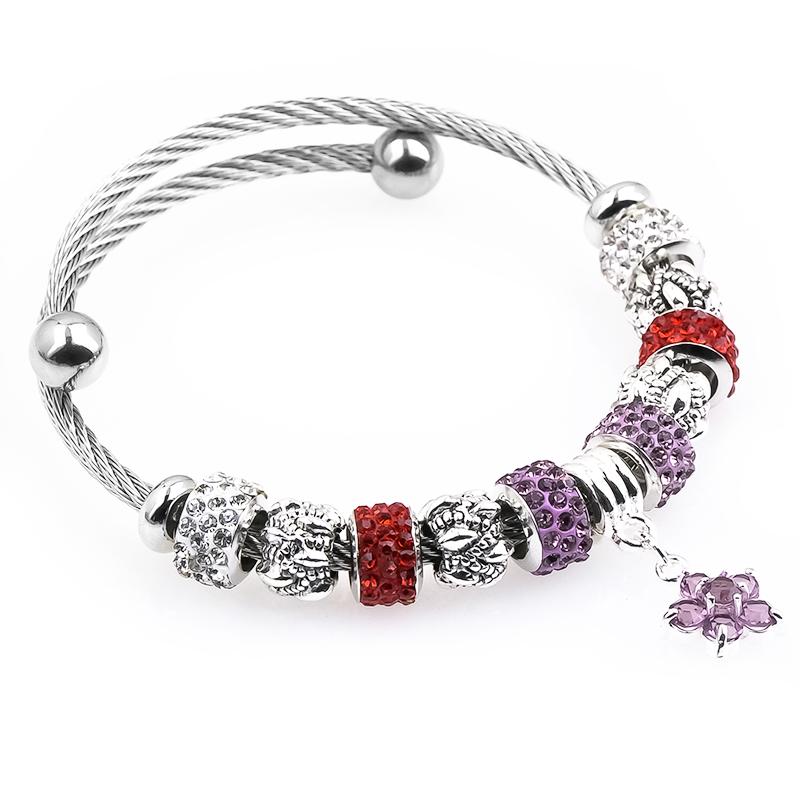 Adjustable Stainless steel European Beads Bracelets