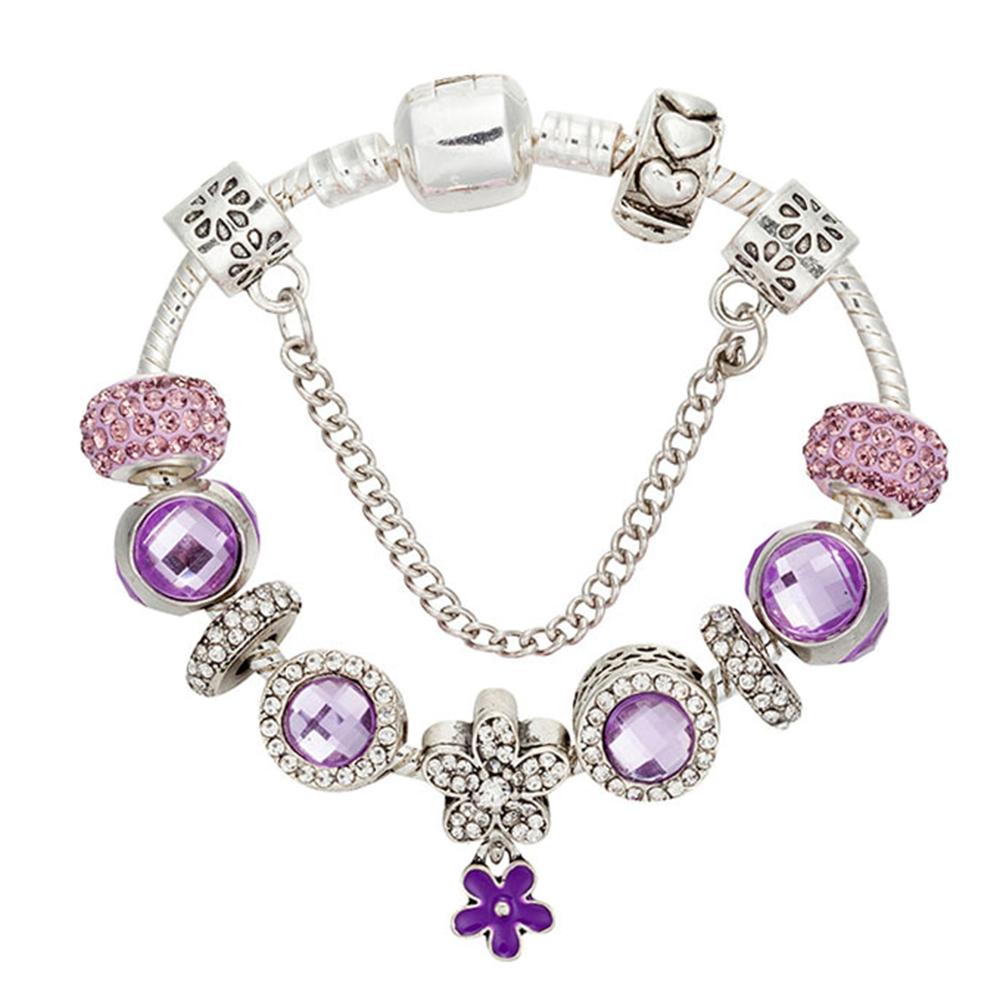 Wholesale Lot 20pcs Pink Symbol Silver Enamel European Bracelet Charm Beads D74 