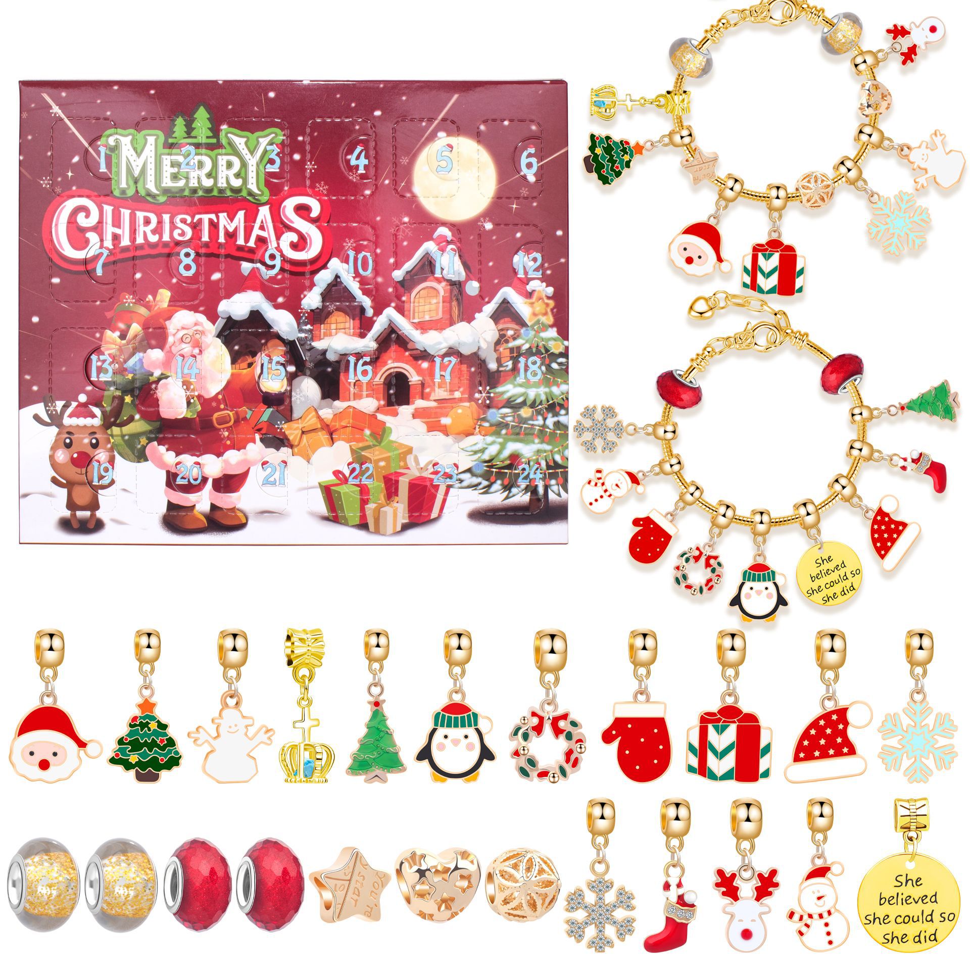 24-frame advent calendar diy bracelet blind box gift