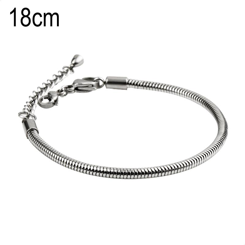 18 CM Stainless steel Stainless steel European Beads bracelets with Lobster clasp