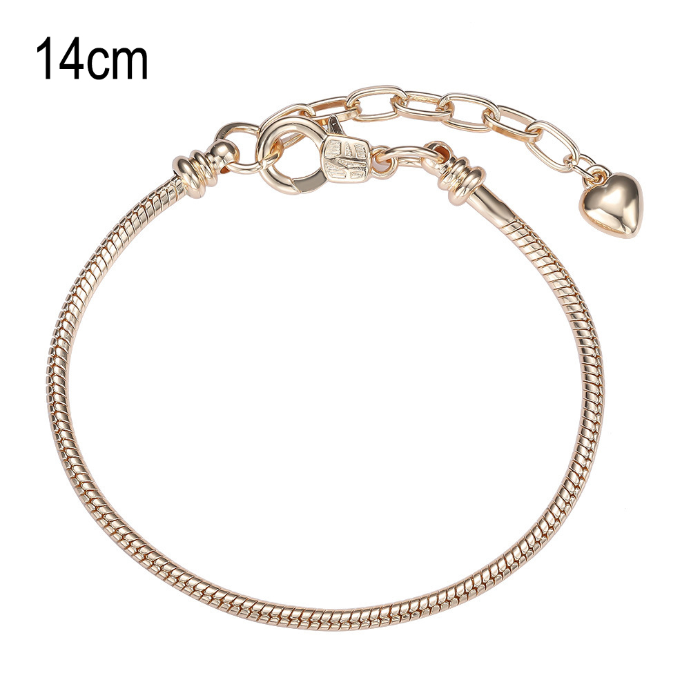 14 CM Copper Golden European Beads bracelets with Lobster clasp