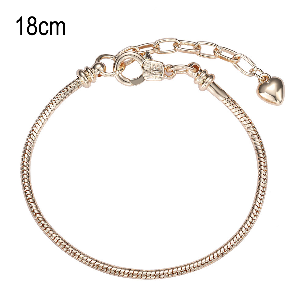18 CM Copper Golden European Beads bracelets with Lobster clasp