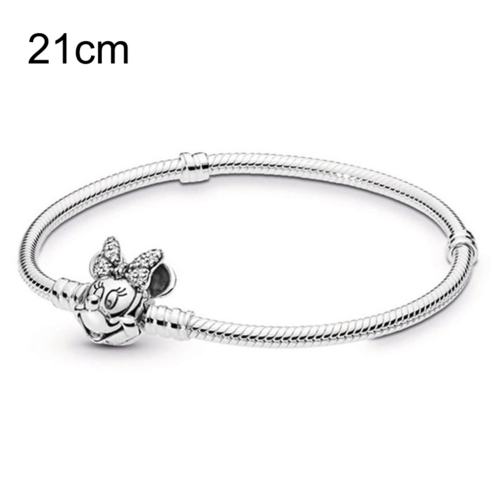 21 CM Copper European Beads bracelets with Cartoon Mouse clasp