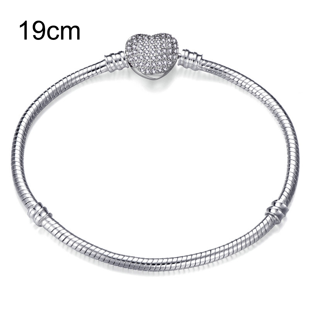19 CM Copper European Beads bracelets with Heart clasp