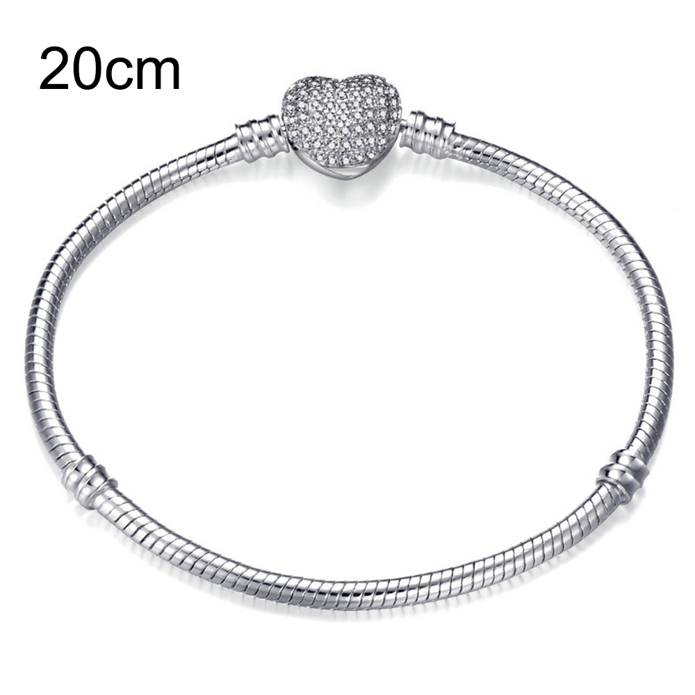 20 CM Copper European Beads bracelets with Heart clasp
